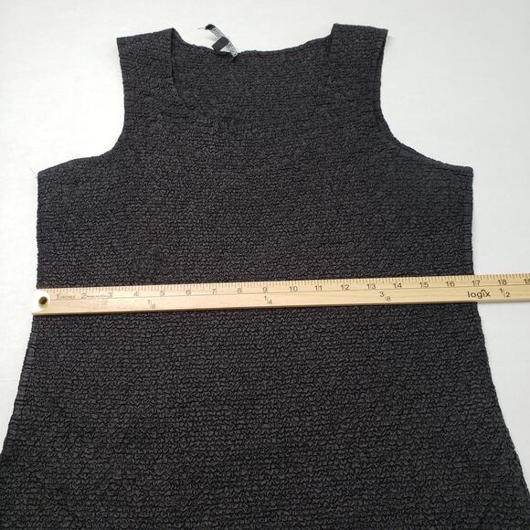 Tania Nardi Top Tank Womens Medium Black Crinkle Sleeveless Artsy Textured Goth - Picture 6 of 13